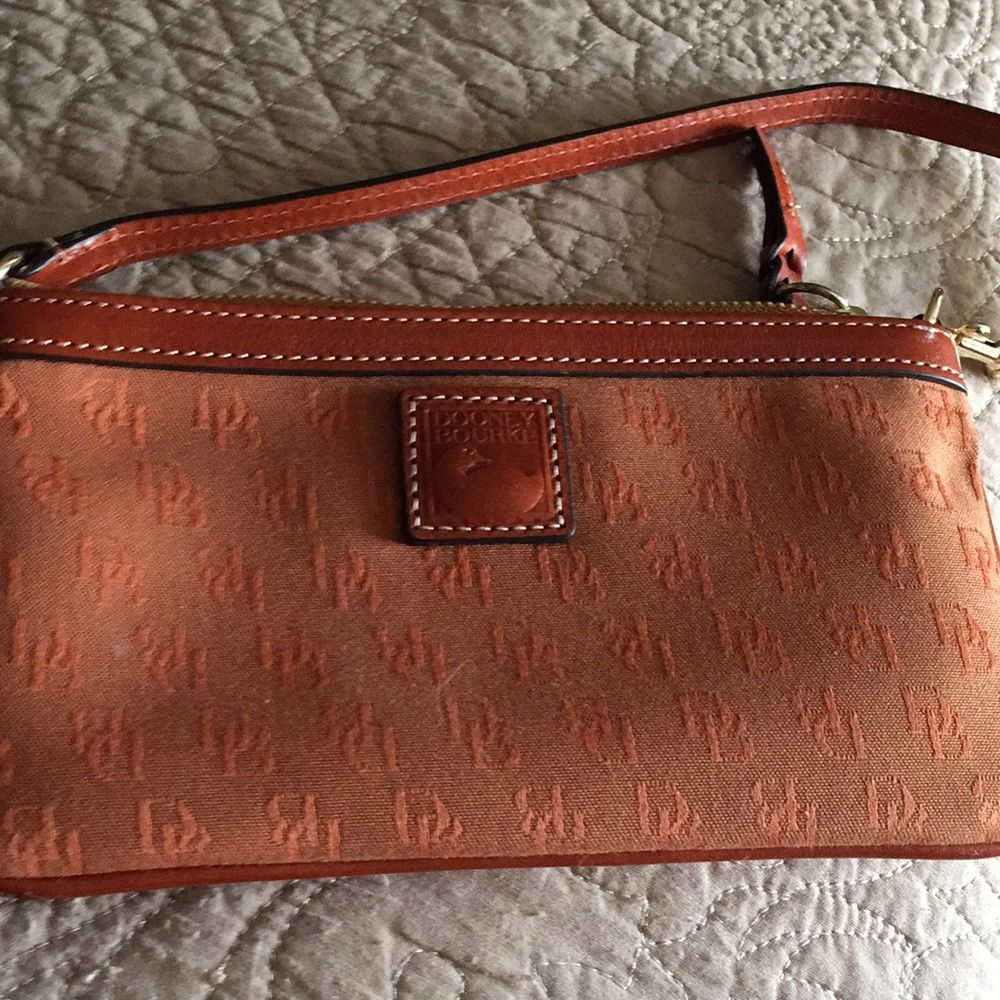 Orange Dooney and Burke Wristlet